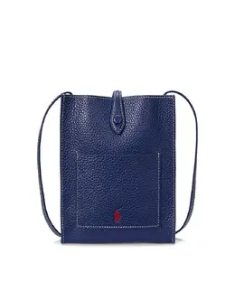 Женская кожаная сумка-бандо с регулируемой ручкой Polo Ralph Lauren, темно-синий a53434658 | azul marino