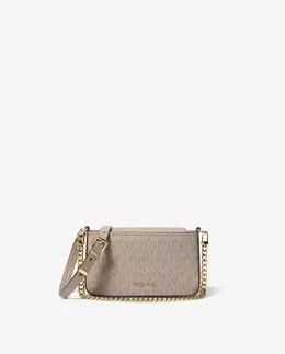 Женская сумка Bryant с силуэтом пудреницы и логотипным принтом Michael Kors, бежевый mp_0478263_32t5gytu1v | beige