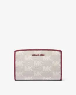 Женская сумка из жаккарда с логотипом Michael Kors, бордовый mp_0478263_32t5tytz2j | burdeos