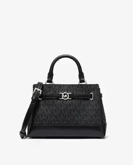 Женская холщовая сумка через плечо с принтом логотипов Michael Kors, черный mp_0478263_35f4s6rc0b | negro