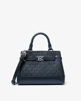 Женская холщовая сумка через плечо с принтом логотипов Michael Kors, темно-синий mp_0478263_35f4s6rc0b | azul marino