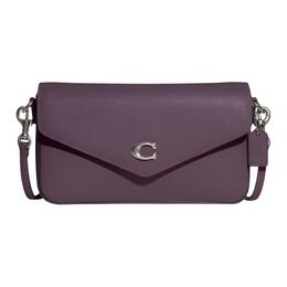 Coach Сумка-конверт из коровьей кожи Wyn Split, сумка на плечо, маленькая женская, темно-фиолетового цвета c8439-03v0g