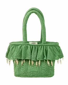 Вязаная сумка с кисточками Sandro, зеленый mp_0910053_sfasa01501tu | verde