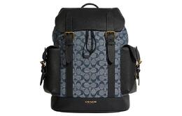 Coach Рюкзак Hudson Canvas Leather Tubas для мужчин, черный/синий деним c8183-b4de