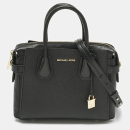 Michael Kors Black Leather Small Belted Mercer Satchel 1207081