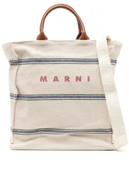 Холщовая сумка-тоут с логотипом Marni, нейтральный 22736005 | нейтральные цвета