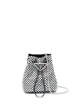 Мини-сумка с заклепками и логотипом Prada, черный 19463679 | черный