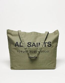 Сумка-шоппер Allsaints Underground Unisex цвета нори-зелёный 142823994 | nori green/black