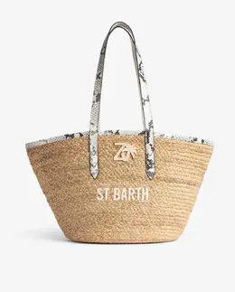Плетеная сумка-корзина из джута с вышивкой Zadig & Voltaire, белый mp_0900954_lwba02275100uni | blanco