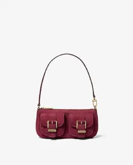 Сумка через плечо пушет Zoe из замши Michael Kors, бордовый mp_0478263_32t5gzcu1l | burdeos