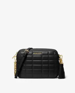 Сумка через плечо Jet Set из кожи с стеганой отделкой Michael Kors, черный mp_0478263_32r4gj6m8l | negro