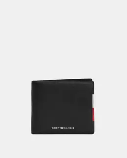 Средняя мужская кожаная сумка с корпоративной деталью Tommy Hilfiger, черный a54863292 | negro