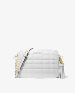 Сумка через плечо Jet Set из кожи с стеганой отделкой Michael Kors, белый mp_0478263_32r4gj6m8l | blanco