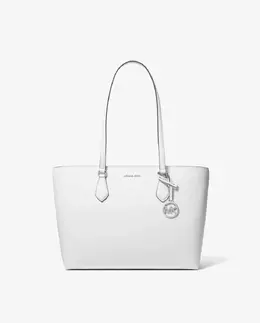 Сумка-тоут из холста с серебристыми деталями Michael Kors, белый mp_0478263_35s4s6ht9l | blanco