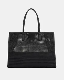 Сумка-тоут из черной рафии Tommy Hilfiger, черный a54783105 | negro