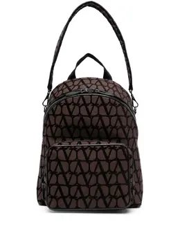 Жаккардовый рюкзак с узором Toile Iconographe Valentino Garavani, коричневый 20514758 | коричневый