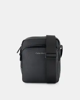 Сумка через плечо с мужской текстурой с карманом и передним логотипом Calvin Klein, черный a54199202 | negro