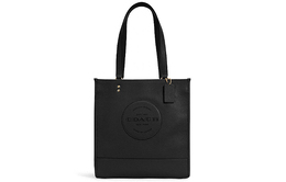 Coach Сумка-шоппер Dempsey Leather Tote Bag, сумка для покупок, дамская сумочка, сумка через плечо, женская, черная c3078-imblk