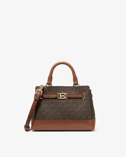 Сумка-трансформер с логотипами через плечо Michael Kors, темно-коричневый mp_0478263_35f4g6rc0b | marrón oscuro