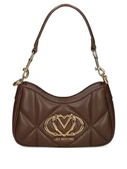 Love Moschino small quilted logo-plaque shoulder bag 31875632