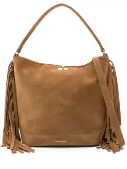 Sandro fringe suede tote bag 30313286