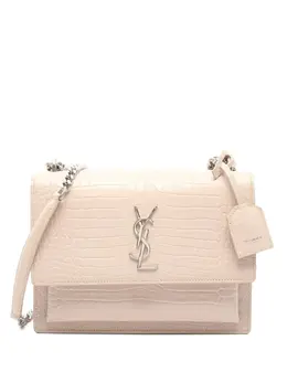 Saint Laurent 2010s Sunset chain crocodile-embossed shoulder bag 31913307