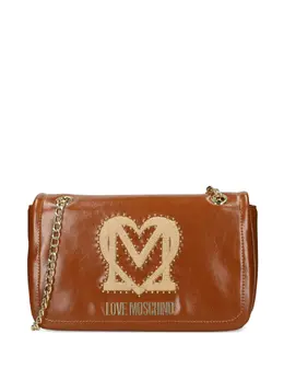Love Moschino logo-plaque studded shoulder bag 31874711