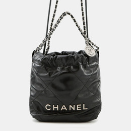 Chanel 22 Mini Black Shiny Calfskin Chain Shoulder Bag 1209244