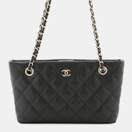 Chanel Timeless Classics Black Caviar Leather Chain Clutch Bag 1209257