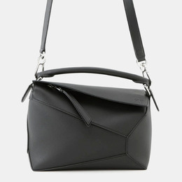 Loewe Puzzle Edge Small Black Classic Calfskin Leather Shoulder Bag 1209240