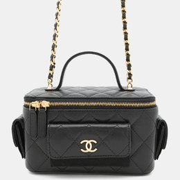 Chanel Vanity Black Caviar Leather Chain Vanity Bag 1209210