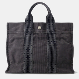 Hermes Herline PM Gray Nylon Canvas Tote Bag 1209182