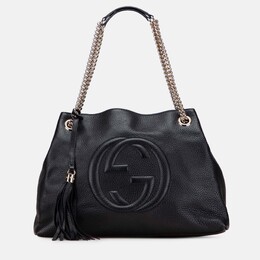 Gucci Black Medium Leather Soho Chain Tote 1209081