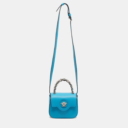 Versace Light Blue Leather Medusa Metal Handle Bag 1209058