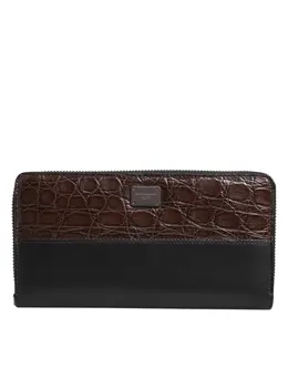 Dolce & Gabbana Black Brown Exotic Leather Men Continental Clutch Wallet bag4695