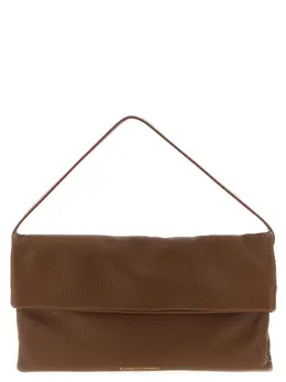 Elisabetta Franchi-Logo Shoulder Bag Borse A Spalla E Tracolla Marrone-Donna 52537757335892