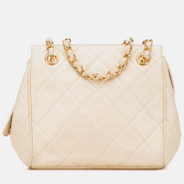 Chanel Beige Quilted Lambskin Chain Shoulder Bag 1209561