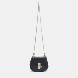 Chloe Chloé Black Leather Mini Drew Chain Shoulder Bag 1209056