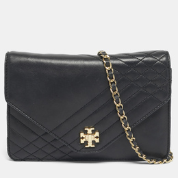 Tory Burch Black Leather Kira Envelope Shoulder Bag 1208937