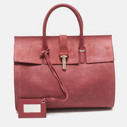 Balenciaga Pink Suede and Leather Tube Clasp Top Handle Bag 1206499