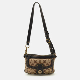 Coach Beige/Brown Signature Canvas and Leather Legacy Crossbody Bag 1208933