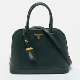 Prada Dark Green Dark Green Leather Open Promenade Bag 1208728