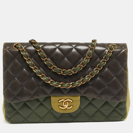 Chanel Tricolor Quilted Leather Jumbo Classic Double Flap Bag 1198800