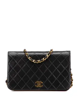 Chanel 1991-1994 CC Quilted Lambskin Full Single Flap crossbody bag 31976364