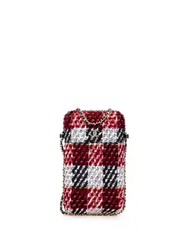 Chanel 2016-2017 Tweed Chain Around Phone Holder crossbody bag 31976332