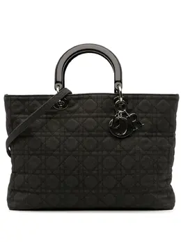 Christian Dior 2003 Extra Large Denim Cannage Lady Dior satchel 31989476