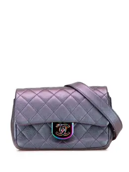 Chanel 2015-2016 Small Iridescent Goatskin Double Carry Waist Chain Flap satchel 31988829
