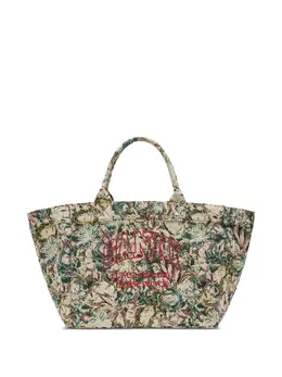 Ganni large floral-pattern tapestry-effect tote bag 31313681