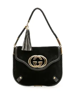 Gucci 2000-2015 Medium Suede Britt Tassel Flap shoulder bag 31990761