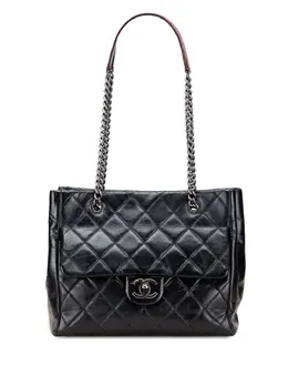 Chanel 2014 Small Quilted Glazed Calfskin Duo Color tote bag 31980372